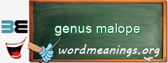 WordMeaning blackboard for genus malope